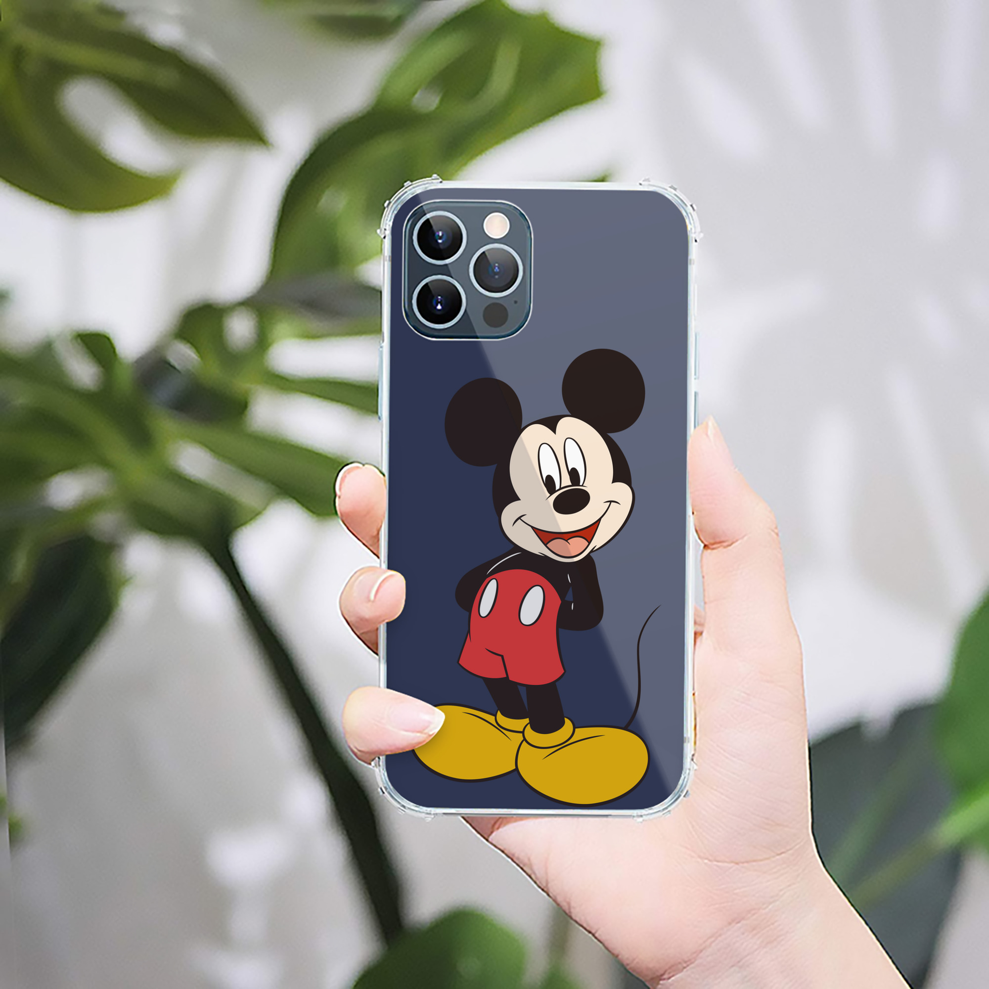 （画像用） ミッキーマウス Mickey Mouse 【iPhone 12シリーズ対応】透明スマホケース（クリアソフトケース）